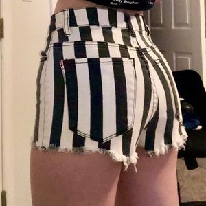 SOLD -High rise black and white stripped BDG jean
